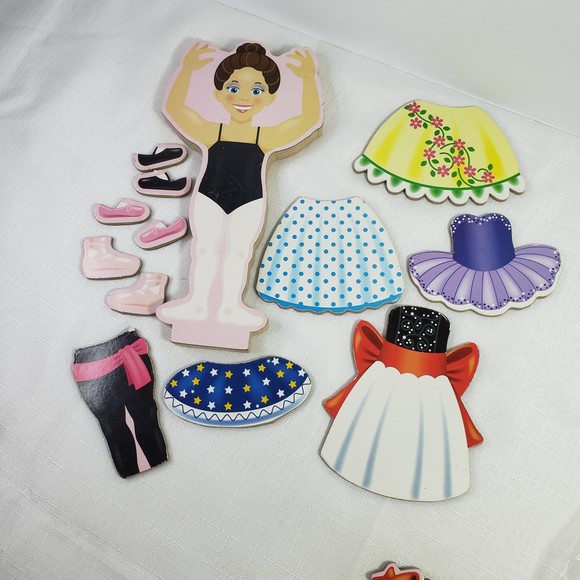 Melissa & Doug Balerina magnetic wooden doll dress up set 23 pieces no stand - Picture 1 of 2
